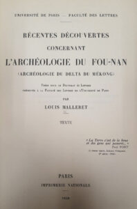 The front page, in black and white, of Louis Malleret's dissertation
