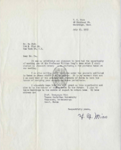 A typed one-page letter on white paper